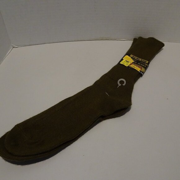 Vintage Kmart Socks Crew Soft Orlon Light Brown Size 10-13 Stretch NOS - Picture 2 of 3